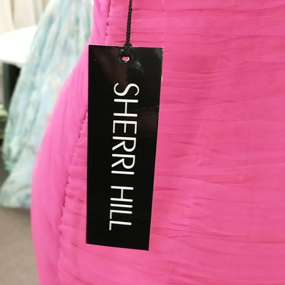 Sherri Hill Rhinestone Applique Slit Front Dress - Picture 9 of 13